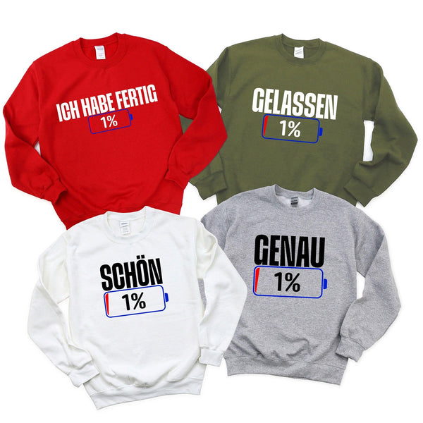 Lustige Sprüche Pullover – 1%... Humor garantiert-FaceeCo
