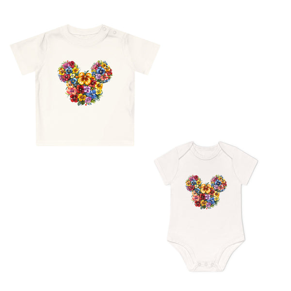 Floral Minnie Baby Bodysuit Premium Organic Cotton-FaceeCo