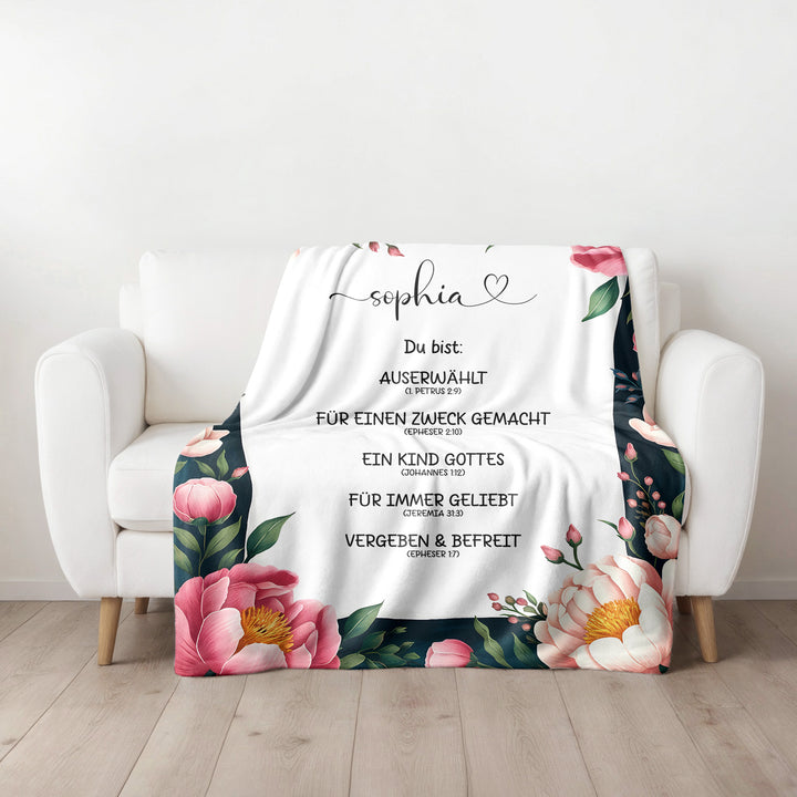 Personalisierte Decke mit Bibelvers – Christliches Geschenk für jeden Anlass-FaceeCo