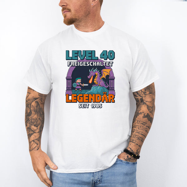 Level 40 Freigeschaltet T-Shirt Legendär Seit 1985-FaceeCo
