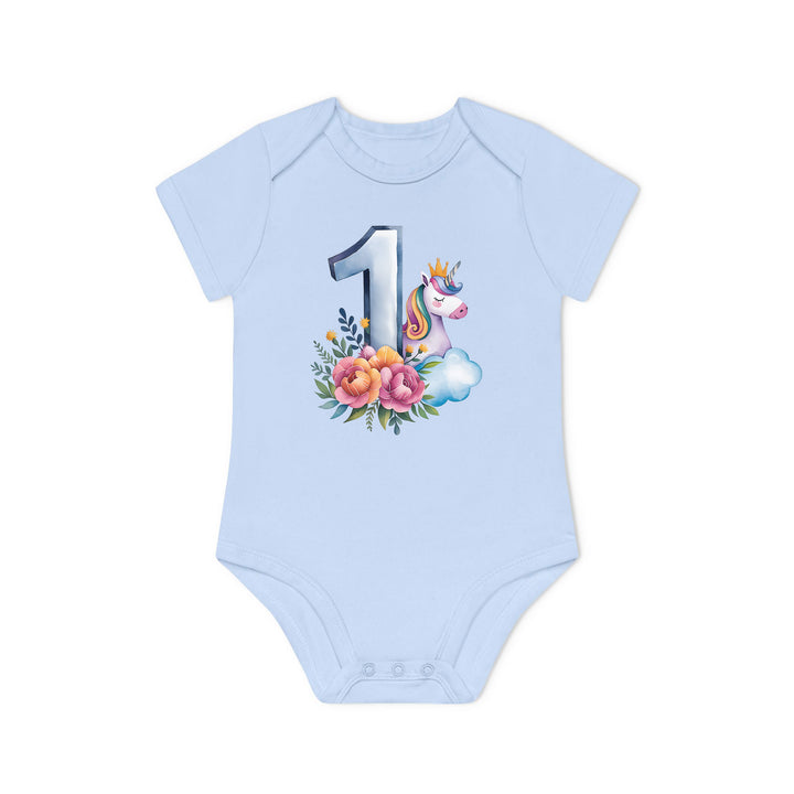 1 year Baby Bodysuit with unicorn Premium Organic Cotton-FaceeCo
