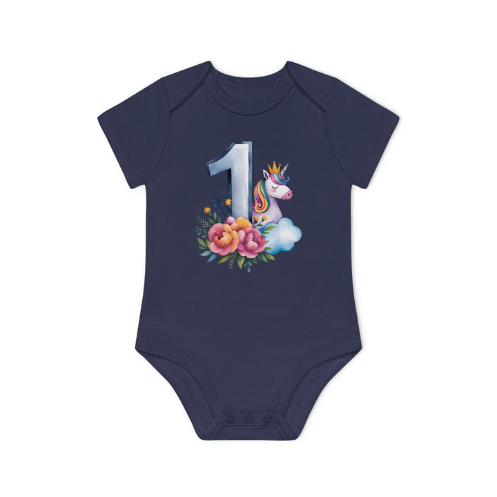 1 year Baby Bodysuit with unicorn Premium Organic Cotton-FaceeCo