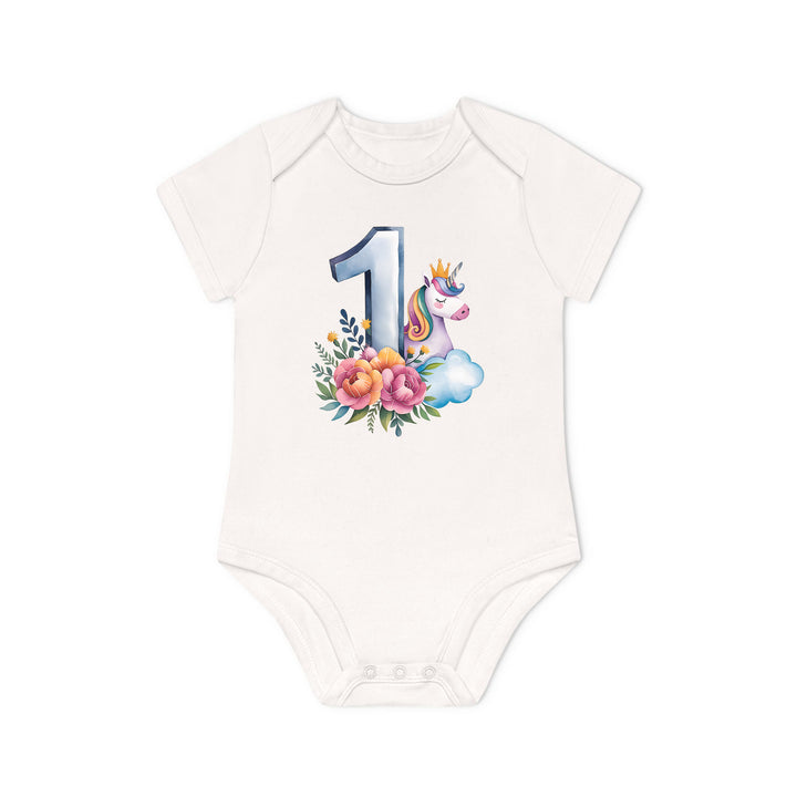 1 year Baby Bodysuit with unicorn Premium Organic Cotton-FaceeCo