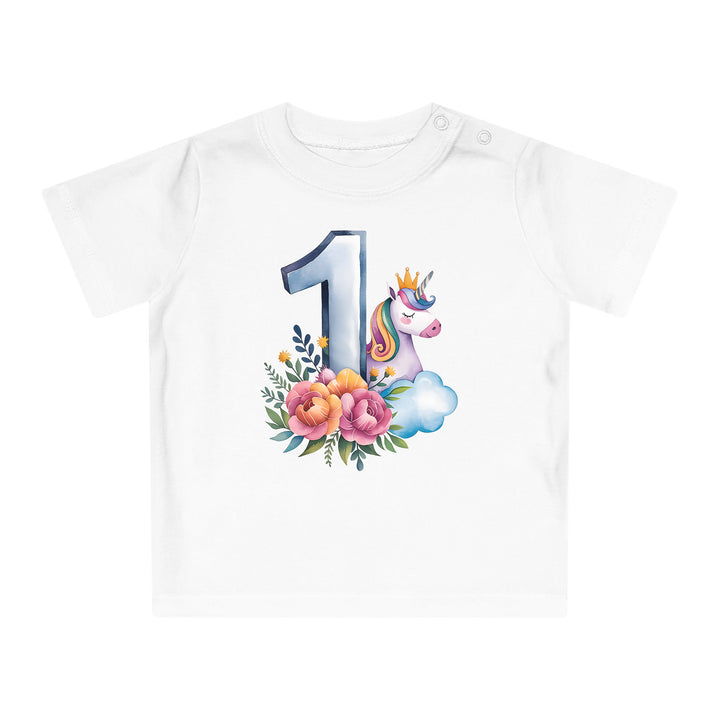 1 year Baby Bodysuit with unicorn Premium Organic Cotton-FaceeCo