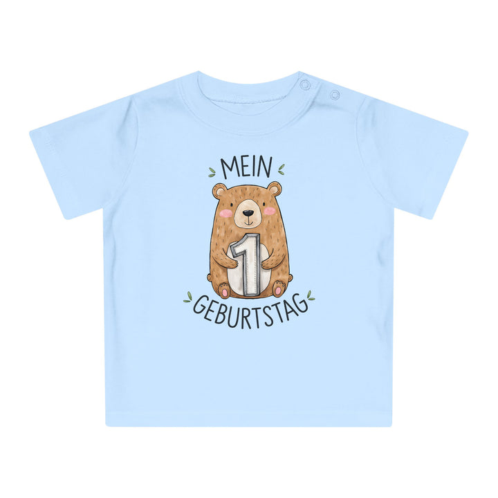 1 year old birthday Baby Bodysuit with bear Premium Organic Cotton-FaceeCo