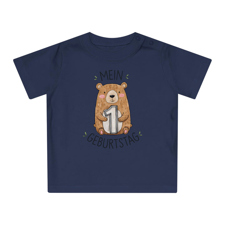 1 year old birthday Baby Bodysuit with bear Premium Organic Cotton-FaceeCo