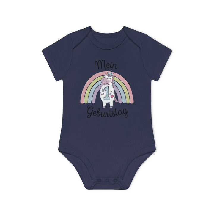 Einhorn Baby Body oder Shirt zum 1. Geburtstag – 100 % Bio-Baumwolle-FaceeCo