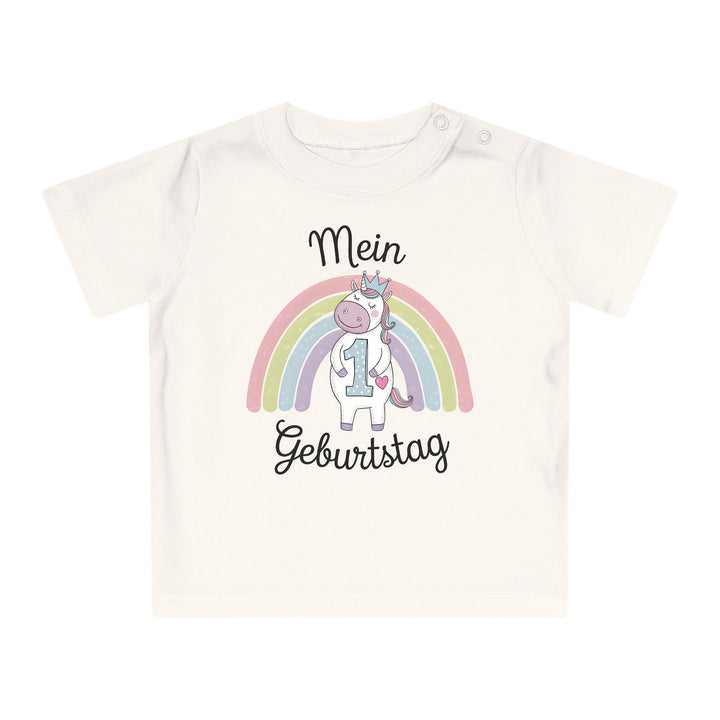 Einhorn Baby Body oder Shirt zum 1. Geburtstag – 100 % Bio-Baumwolle-FaceeCo