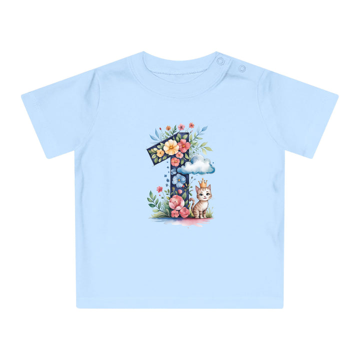 1. Geburtstag Baby Body oder T-Shirt mit Katze – Premium Bio-Baumwolle-FaceeCo