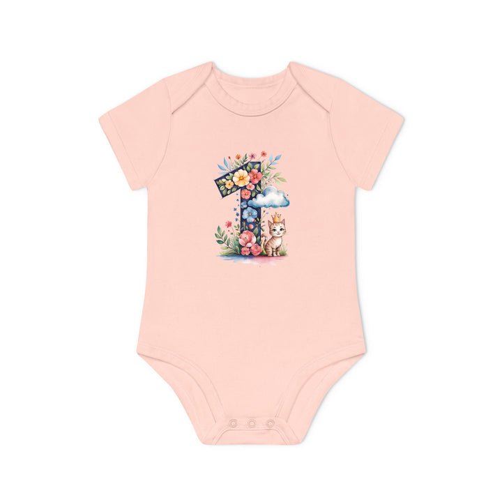 1. Geburtstag Baby Body oder T-Shirt mit Katze – Premium Bio-Baumwolle-FaceeCo