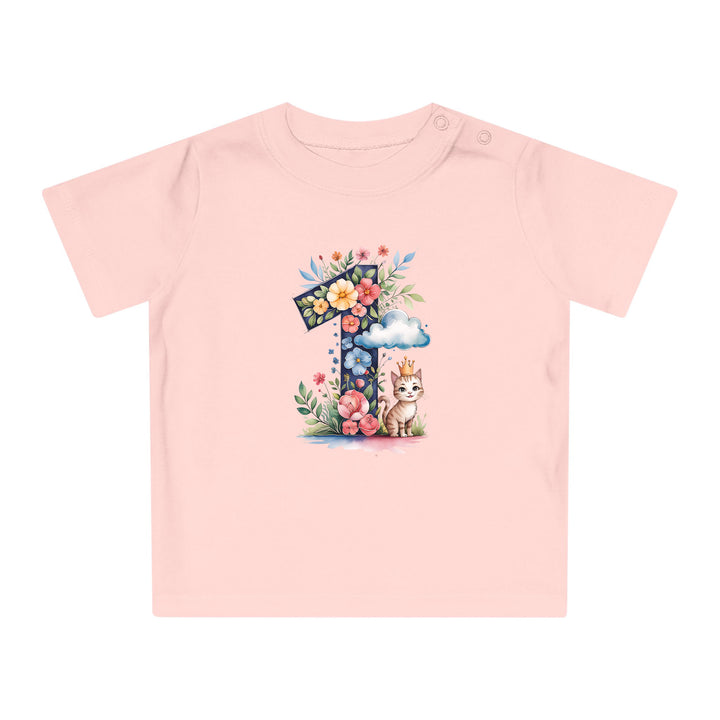 1. Geburtstag Baby Body oder T-Shirt mit Katze – Premium Bio-Baumwolle-FaceeCo