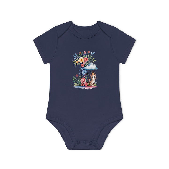 1. Geburtstag Baby Body oder T-Shirt mit Katze – Premium Bio-Baumwolle-FaceeCo