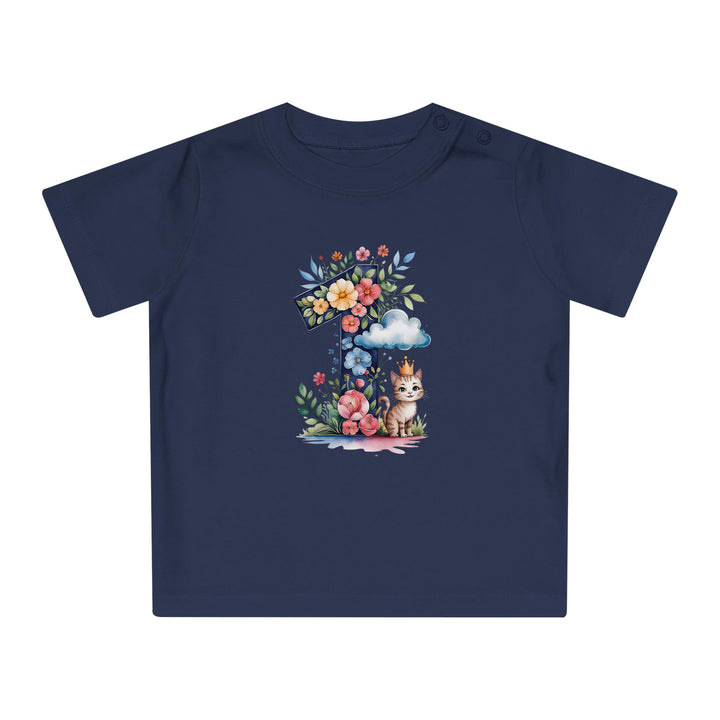 1. Geburtstag Baby Body oder T-Shirt mit Katze – Premium Bio-Baumwolle-FaceeCo