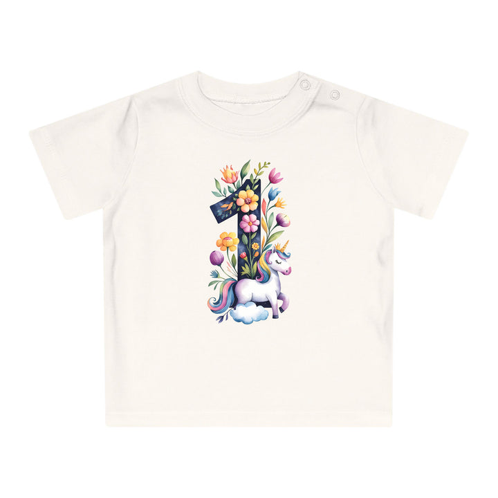Geburtstag Baby Body oder Baby T-Shirt mit Einhorn – Premium Bio-Baumwolle-FaceeCo