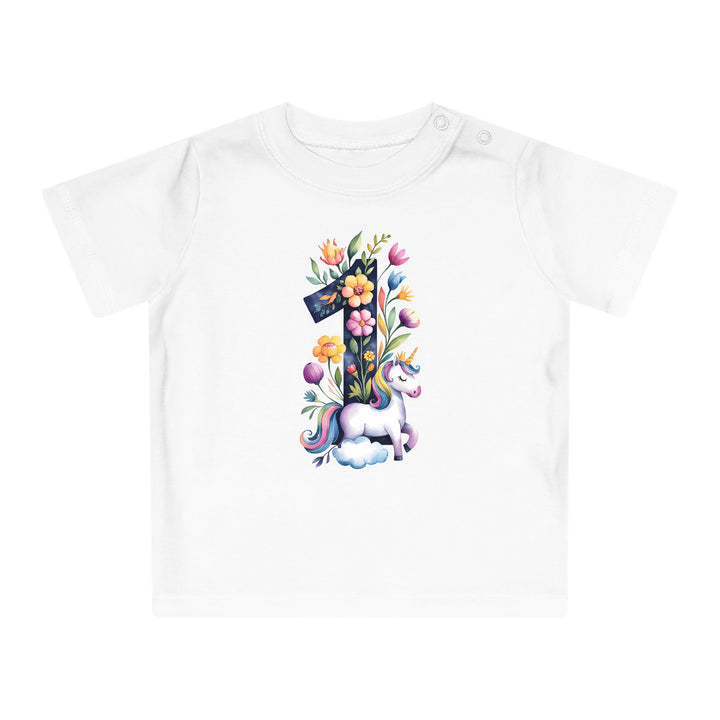 Geburtstag Baby Body oder Baby T-Shirt mit Einhorn – Premium Bio-Baumwolle-FaceeCo