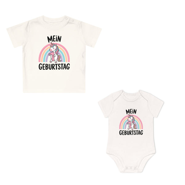 Einhorn Baby Body oder T-Shirt – 1. Geburtstag aus Bio-Baumwolle, Premium Qualität-FaceeCo