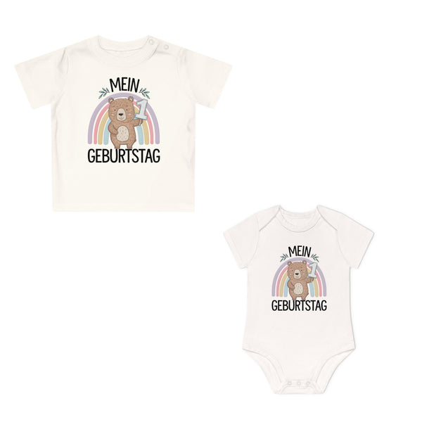 Süßer 1. Geburtstag Baby Body oder Shirt aus Bio-Baumwolle – Bären Motiv-FaceeCo