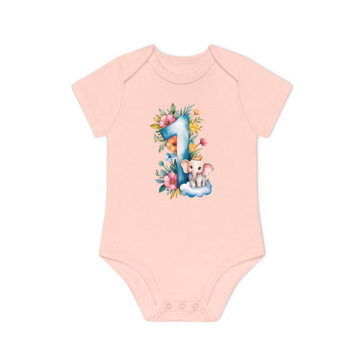 1. Geburtstag Baby Body oder Shirt mit Elefant – Bio-Baumwolle-FaceeCo
