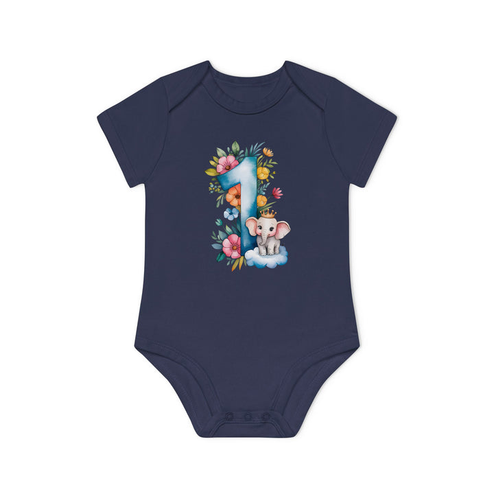 1. Geburtstag Baby Body oder Shirt mit Elefant – Bio-Baumwolle-FaceeCo