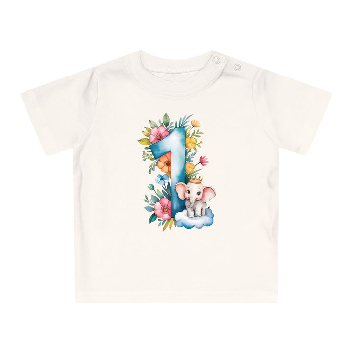 1. Geburtstag Baby Body oder Shirt mit Elefant – Bio-Baumwolle-FaceeCo