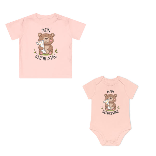 1. Geburtstag Bären Baby Body oder Shirt – Premium Bio-Baumwolle-FaceeCo