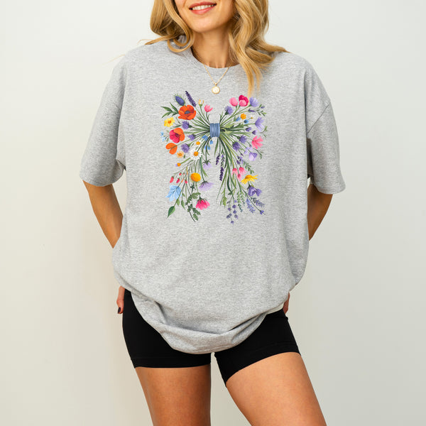 Wildblumen-Schleifen Shirt im Coquette-Stil – Verspielt & romantisch-FaceeCo