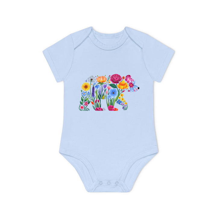Wildblumen-Bär Baby Body oder Baby T-Shirt – Premium Bio-Baumwolle-FaceeCo