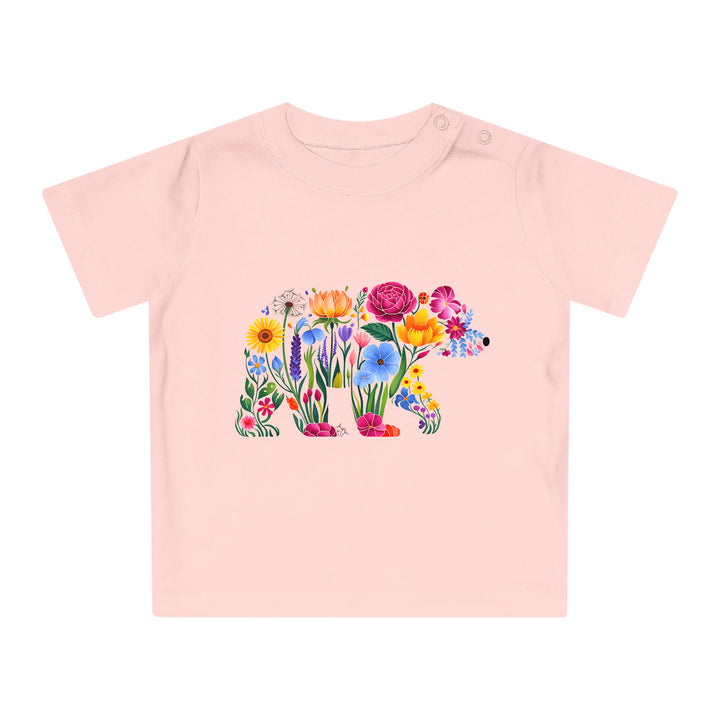 Wildblumen-Bär Baby Body oder Baby T-Shirt – Premium Bio-Baumwolle-FaceeCo