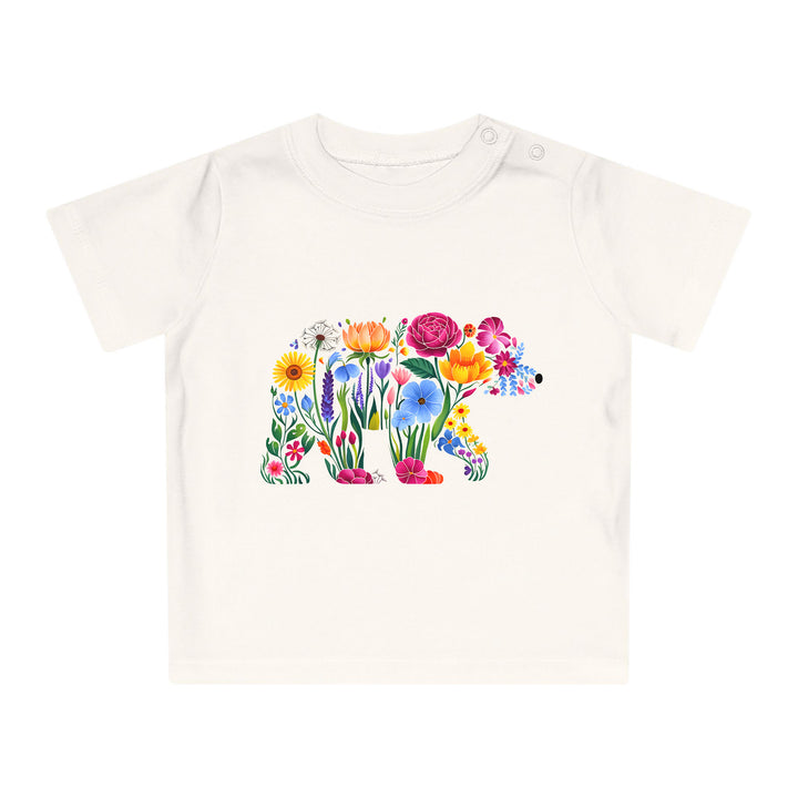 Wildblumen-Bär Baby Body oder Baby T-Shirt – Premium Bio-Baumwolle-FaceeCo
