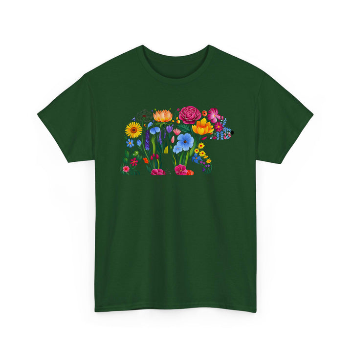 Bären Silhouette Shirt aus Wildblumen – Natur & Tierliebe vereint-FaceeCo