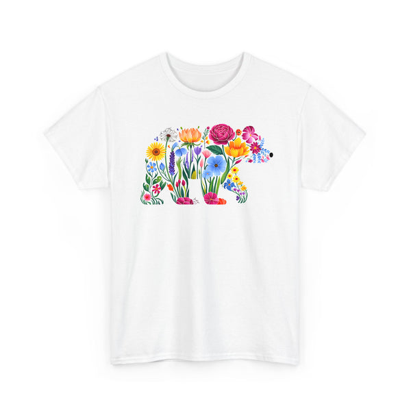 Bären Silhouette Shirt aus Wildblumen – Natur & Tierliebe vereint-FaceeCo