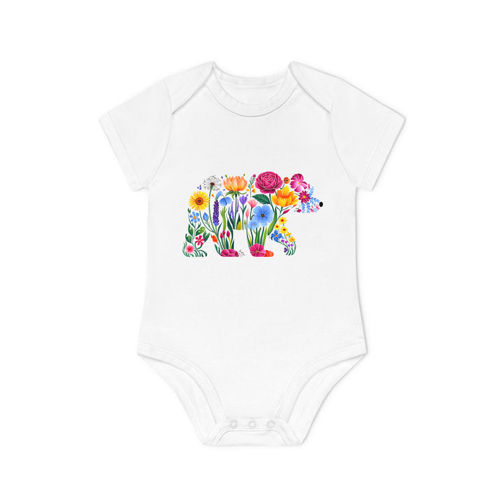 Wildblumen-Bär Baby Body oder Baby T-Shirt – Premium Bio-Baumwolle-FaceeCo