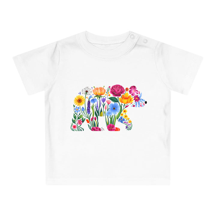 Wildblumen-Bär Baby Body oder Baby T-Shirt – Premium Bio-Baumwolle-FaceeCo
