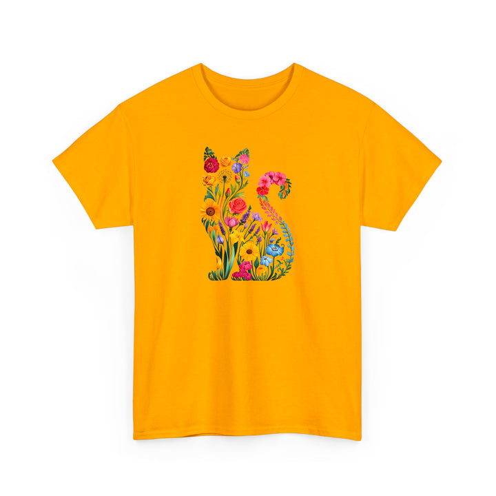 Katzen Silhouette Shirt aus Wildblumen – Perfektes Geschenk für Katzenliebhaber-FaceeCo