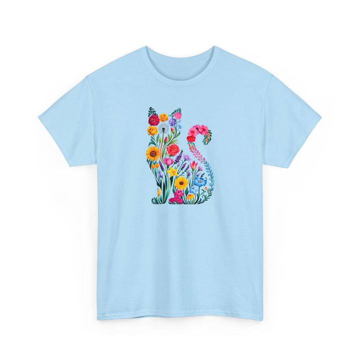 Katzen Silhouette Shirt aus Wildblumen – Perfektes Geschenk für Katzenliebhaber-FaceeCo