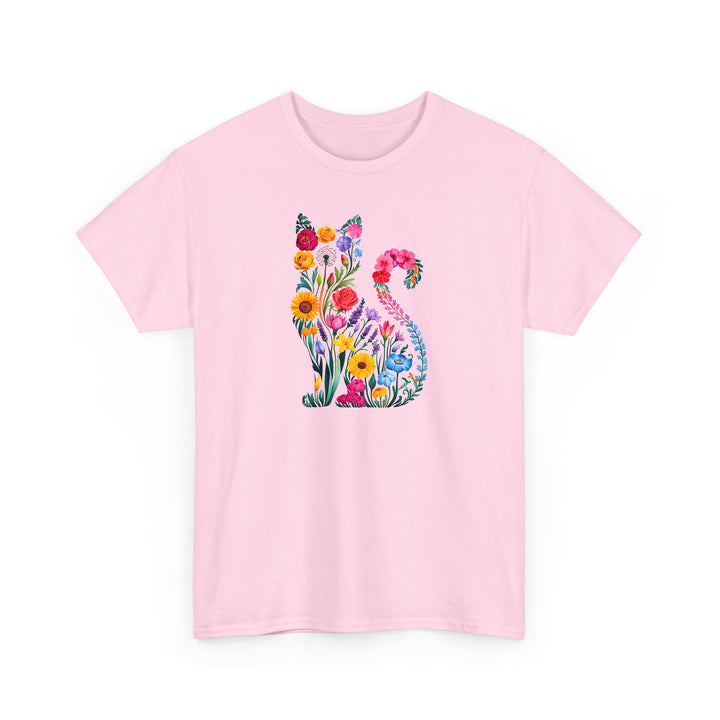 Katzen Silhouette Shirt aus Wildblumen – Perfektes Geschenk für Katzenliebhaber-FaceeCo