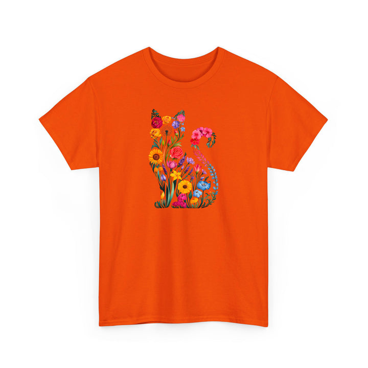 Katzen Silhouette Shirt aus Wildblumen – Perfektes Geschenk für Katzenliebhaber-FaceeCo