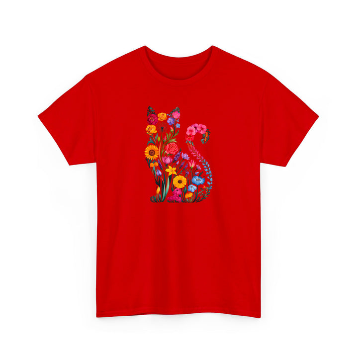 Katzen Silhouette Shirt aus Wildblumen – Perfektes Geschenk für Katzenliebhaber-FaceeCo