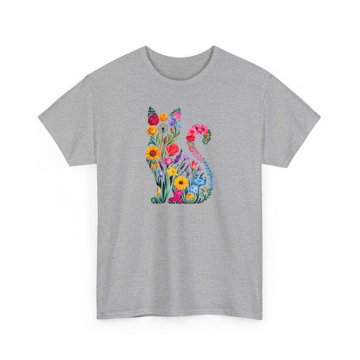 Katzen Silhouette Shirt aus Wildblumen – Perfektes Geschenk für Katzenliebhaber-FaceeCo