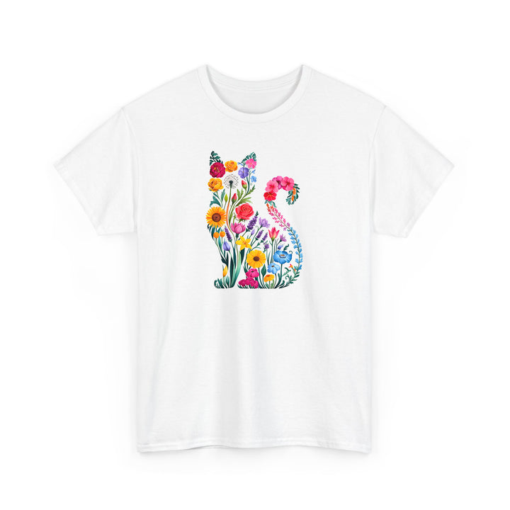 Katzen Silhouette Shirt aus Wildblumen – Perfektes Geschenk für Katzenliebhaber-FaceeCo