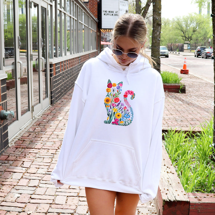 Katzen Hoodie aus Wildblumen – Perfekt für Katzen- und Naturfreunde!-FaceeCo