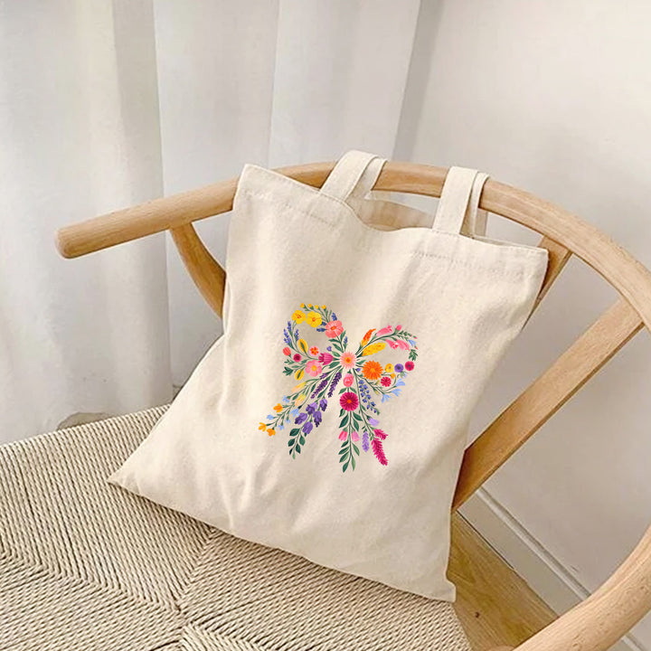 Wildblumen Tragetasche mit Coquette Schleife-FaceeCo