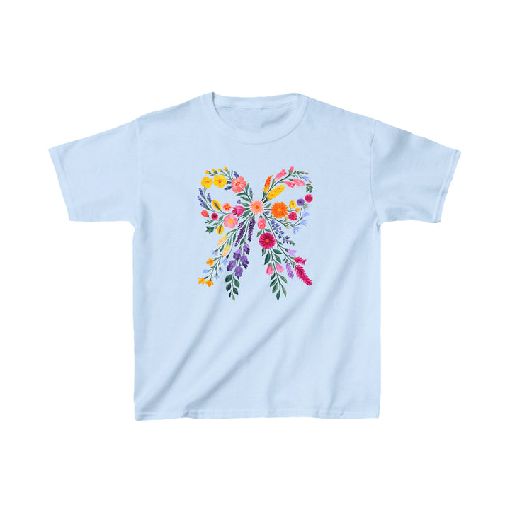Kindershirt mit Schleife aus Wildblumen – Florales T-Shirt für Mädchen-FaceeCo