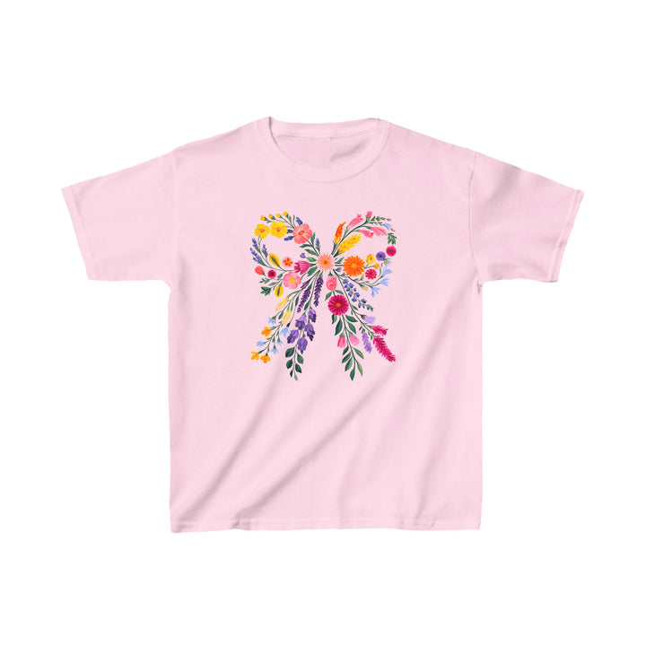 Kindershirt mit Schleife aus Wildblumen – Florales T-Shirt für Mädchen-FaceeCo