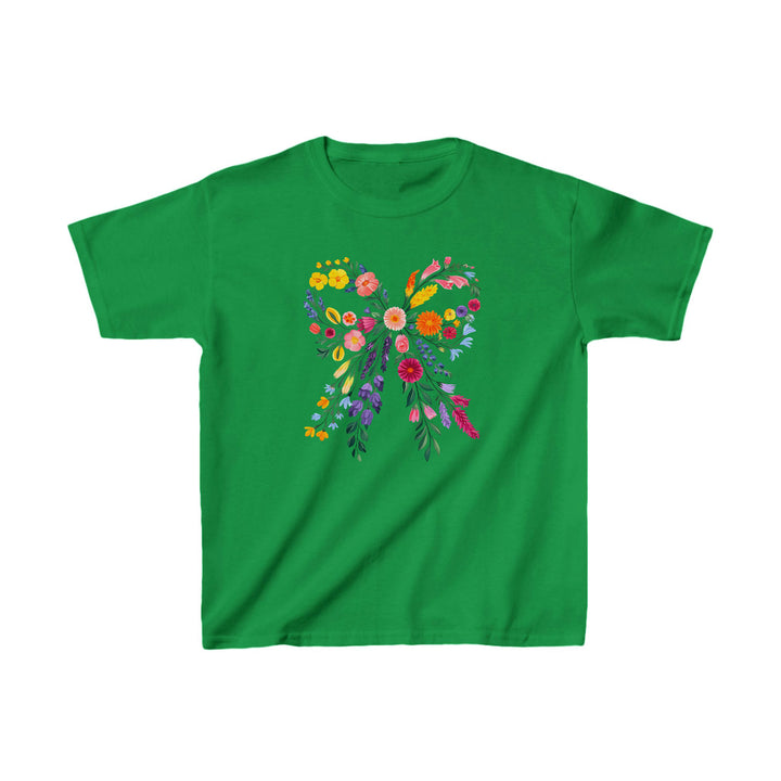 Kindershirt mit Schleife aus Wildblumen – Florales T-Shirt für Mädchen-FaceeCo