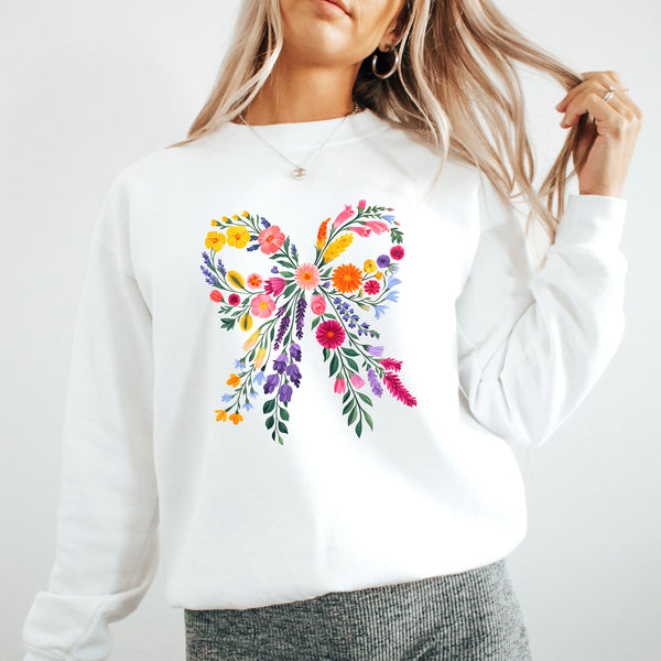 Coquette Schleifenpullover aus Wildblumen – Romantischer Sweater für Damen ????????-FaceeCo
