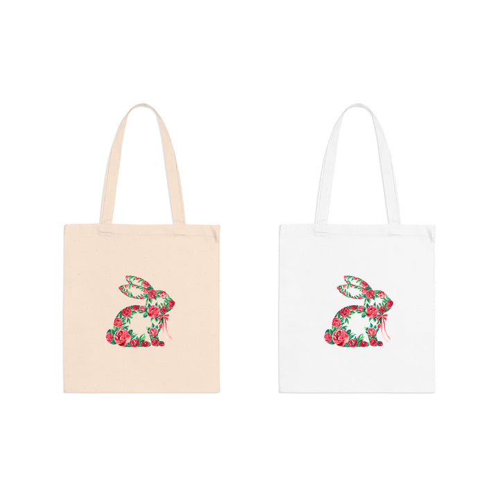 Florale Osterhasen Tragetasche – Süße Bunny Tote Bag mit Blumen-FaceeCo