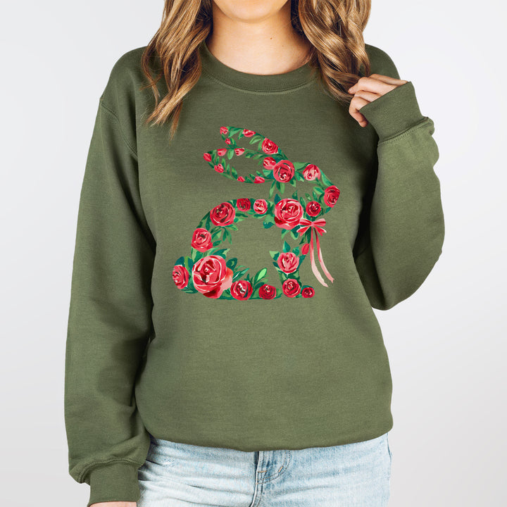 Niedlicher Hasen Pullover – Hase aus Wildblumen-FaceeCo