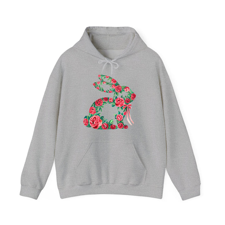 Kuscheliger Hasen-Hoodie mit Wildblumen – Süßer Bunny Schlumpf-FaceeCo