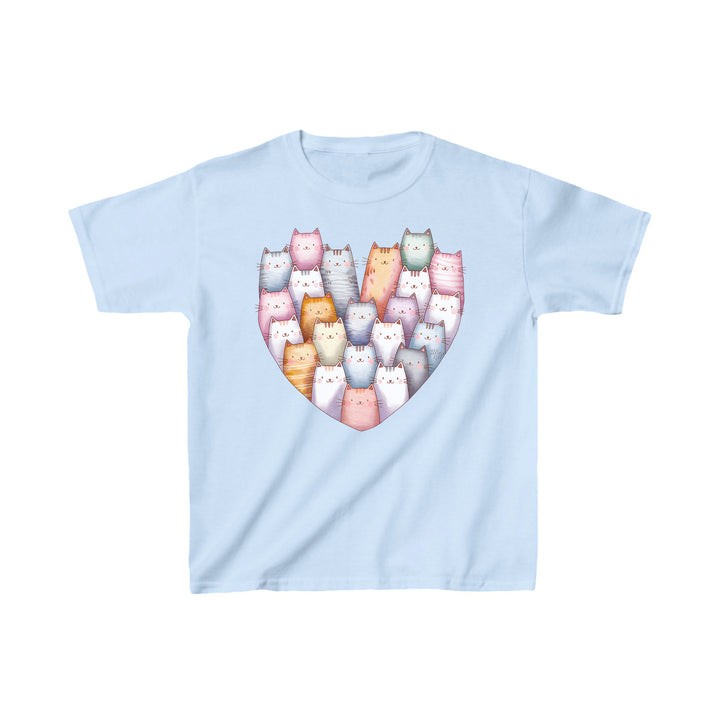 Katzen T-Shirt für Kinder – Niedliches Shirt mit Katzen in Herzform für Mädchen und Jungen-FaceeCo